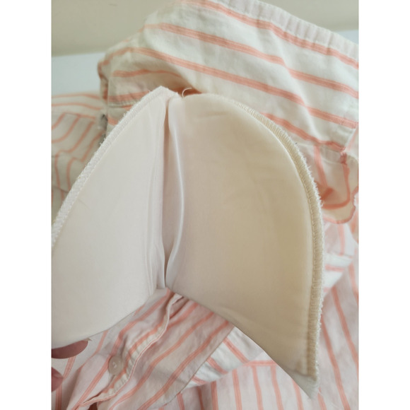 Vtg Melbourne 80s Classix Pink Gray Stripe Short Sleeve Button Shirt Womens Sz 6 - Picture 7 of 13